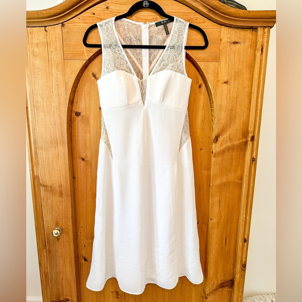 White BCBG Paris mid-length dress size 2